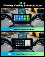 Écran tactile IPS 6,86'' 2CH 1080P pour moto avec Carplay DVR, TPMS, Carplay sans fil et Android Auto, étanche IP66, protection intégrale
