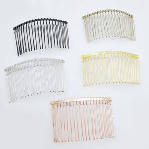 Sisir Kawat Putar 22 Gigi Warna Perak untuk Aksesoris Rambut Pengantin, Kerudung, dan Kerajinan DIY - Product Image 2