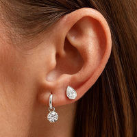 Nouveautés Xinyun - Boucles d'oreilles tendance en argent sterling 925 et plaqué or avec zirconias de style créoles pour femmes - Cadeau de mariage