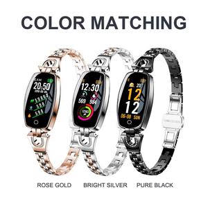 Của phụ nữ không thấm nước H8 tập thể dục Tracker thông minh đồng hồ BT Android huyết áp Heart Rate Monitor điều khiển từ xa đồng hồ báo thức hợp kim - Product Image 2
