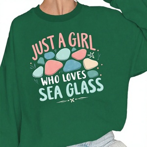 Sweat-shirt pour filles, col rond, best-seller, décontracté, prix abordable, manches longues, uni, avec badge frontal, 100% coton molletonné, vente en gros, OEM - Product Image 3