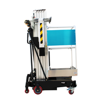 Plateforme élévatrice télescopique électrique portable en alliage d'aluminium avec mât vertical de 4m, 6m, 8m, 12m