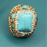 Parure de bijoux en alliage plaqué or, style africain, avec colliers superposés en turquoise de qualité, zircon, pierres Feroza Kundan naturelles indiennes, style bohème
