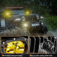 Barre lumineuse LED robuste en aluminium avec lentille jaune de 3 pouces pour Tacoma SUV 4x4 tout-terrain VTT UTV, phare de conduite auxiliaire à faisceau spot et large