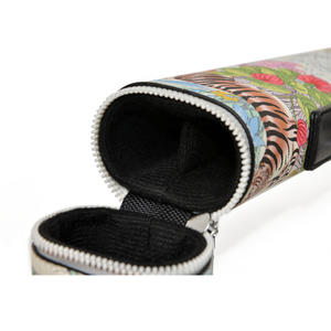 R-GB-2K Sac de transport pour queue de <span class=keywords><strong>billard</strong></span> 1/2 en cuir PU blanc de haute qualité, 2 trous, 1B1S, motif Jungle Tiger, vente en gros - Product Image 3