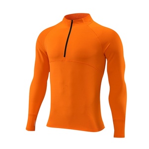 Men's Outdoor Sports Long-sleeved Half-zip Stand-up Collar Running Quick-drying Casual Solid Color T-shirt Ready to Print <b>LOG</b> - Product Image 4