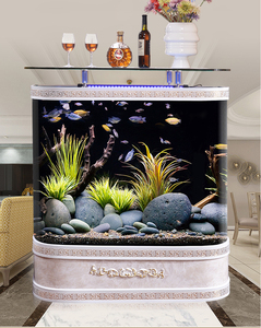 Customized Large Transparent Cube Acrylic <strong>Aquarium</strong> Fish tank Glass Bullet Front Fish tank <strong>Aquarium</strong> with Top bar - Product Image 6