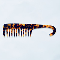 Peigne à cheveux à motif marbré avec dents larges, peigne à démêler, ne se casse pas facilement, peigne pour coiffer les cheveux lâches et bouclés
