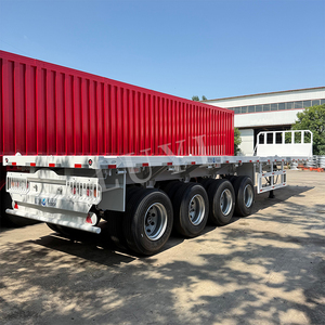 Semi-remorque à plateau plat en acier personnalisable à 4 essieux pour le transport de machines de construction et de conteneurs, marque LUYI, capacité de charge >30000 kg - Product Image 3