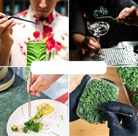 Pince de cuisine professionnelle en acier inoxydable de 8,3 po et 6,3 po, pince culinaire incurvée et pointue pour aliments, pince à barbecue, ustensiles de cuisine