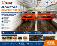 Retourneur de compost de type cheminée monté sur rail pour la transformation du fumier de poulet, de vache, de porc, de paille, de boue et des déchets de cuisine