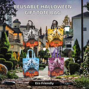 Sac cadeau réutilisable pour Halloween, imprimé sur mesure, sac de shopping non tissé, emballage écologique - Product Image 2