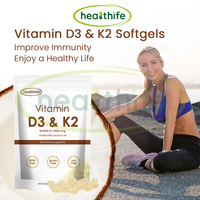 Compléments Vitaminiques OEM Vitamines D & K Complex 2 en 1 Capsules Molles Huile de Coco Vitamine D3 K2 MK7 Gélules Molles Soutien Immunitaire