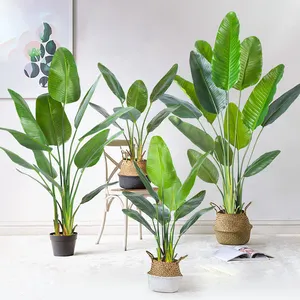 Faux Banana Palm Leaves Plant Potted Artifical Travelerstree 3D Travelers Palm Artificial Tree For Home Garden Decoration