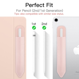 Moko ISO bsci กระเป๋าดินสอแบบยืดได้กระเป๋าใส่ดินสอหนัง PU มีแถบกาวด้านหลังตัวยึดดินสอสติกเกอร์สำหรับ <span class=keywords><strong>Apple</strong></span> 1st รุ่น2ND - Product Image 2