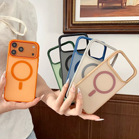 Coque de téléphone antichoc magnétique de luxe en TPU+PC, MOQ 500, pour 13/14/15/16/17/18 Pro, couleurs contrastées, vente en gros usine