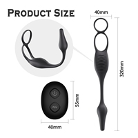 Masseur de prostate en silicone portable à 7 fréquences, télécommandé, double anneau anal pour retarder l'éjaculation, 100% étanche