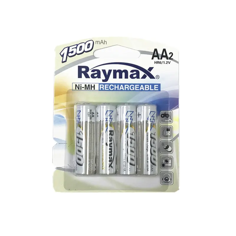 Raymax تلبية خدمة مصنع توريد aa 1500mah 1.2v ni-mh بطارية قابلة للشحن