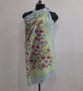 Nuevo Precio al por Mayor, Sarongs de Playa 100% Algodón con Estampado a Mano Indio, Tela de Voile Suave, Secado Rápido, Transpirable, Tallas Grandes - Product Image 2