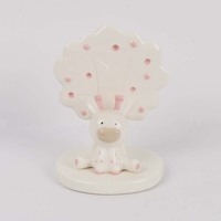 Mini sculpture en céramique émaillée d'ours et d'ours en peluche avec arrière-plan d'arbre, décoration de Noël