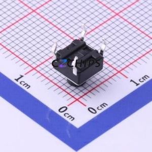 TS-1002-BR06016 Tactile Switch Through hole-4P,6x6mm Switch Single Pole Single Throw Round Button 1.6N Through Hole - Product Image 2