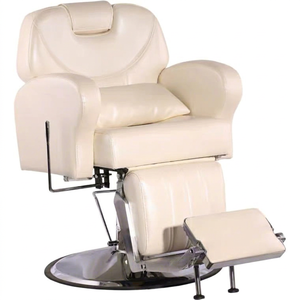 Sillón de Barbería Reclinable Moderno, Cuero Sintético, Reposapiés Ajustable, Bomba Hidráulica, Base Redonda, Muebles de Salón - Product Image 4