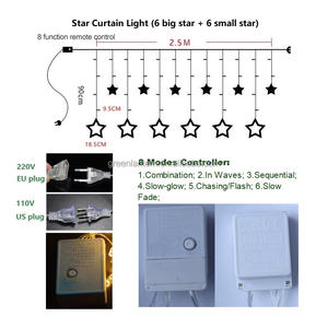 <span class=keywords><strong>Guirlande</strong></span> <span class=keywords><strong>lumineuse</strong></span> décorative suspendue pour extérieur, lumières LED de Noël en forme de glaçons tombants, rideaux d'étoiles pour <span class=keywords><strong>balcon</strong></span> - Product Image 6