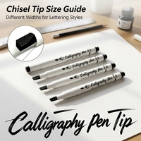 Ensemble de marqueurs de calligraphie à pointe biseautée carrée, 4 tailles - Stylos à pointe plate et large pour l'art du calligraphie et la calligraphie manuelle