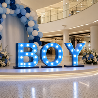 Lettres lumineuses géantes LED pour fête d'anniversaire, baby shower et décoration de mariage, lampe sur pied fonctionnant sur piles