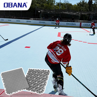 Dalles de hockey en plastique emboîtables OBANA, sol suspendu antidérapant et absorbant les chocs pour les sports en intérieur et en extérieur