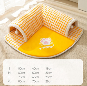 Modernes Heiz katzen bett mit rutsch festem Boden Interaktiver Haustierspielzeug-Katzen tunnel und Matte für den Innenbereich - Product Image 5