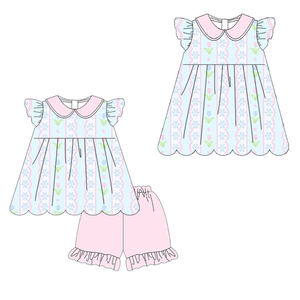 Précommande MOQ 5 Trendyism Boutique Print Girls Summer Holiday Style Soft Wholesale Children's Clothing New Fashion Milk Silk - Product Image 1