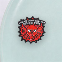Broche en émail souple « Angry Face Mute Request » avec texte humoristique, en alliage de zinc, pour sac, manteau, chapeau, ornement quotidien, loisirs