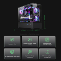 Boîtier PC Gaming Direct Usine, Verre Trempé Panoramique Effet Mer, Support SPCC, Radiateur 360mm, GPU Max 430mm, Micro-ATX ITX