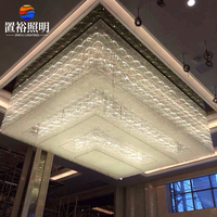 Plafonnier LED en cristal à éclairage blanc chaud, personnalisation exquise, hôtel, restaurant haut de gamme