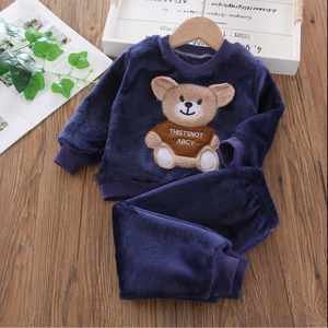 Piyama Flanel Musim Gugur Musim Dingin Pakaian Bayi Baru Lahir Set Pakaian Bayi Laki-laki Setelan Plush Balita Pakaian Santai Anak-anak untuk Perempuan