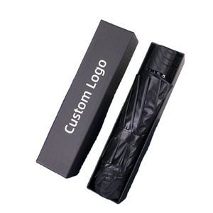 Parapluie pliant 3 volets grand format, résistant au vent, anti-UV et anti-pluie, avec revêtement noir et logo OEM imprimé, idéal pour cadeau d'entreprise - Product Image 1
