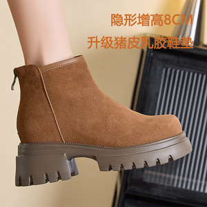 Stivali da <span class=keywords><strong>Donna</strong></span> con Tacco Rialzato in Pelle, Vendita Diretta dalla Fabbrica, Stivali alla Caviglia di Design - Product Image 5