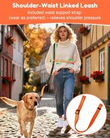 Laisse pour chien personnalisée mains libres, solide, souple et tendance, avec double poignée et support lombaire pour grands chiens, pour la marche et le jogging