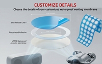 IP67 IP68 ptfe hydrophobe respirant évent membrane ip68 adhésif autocollant eptfe membrane étanche ip68 évent filtre pour haut-parleur