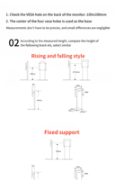 Convient pour le support de moniteur de 24 à 34 pouces 100x100 CNC coque en alliage d'aluminium support d'écran d'ordinateur support de moniteur rotatif de levage