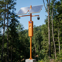EBOY ECN25FH-001 Lampu Strobo LED Merah/Biru Sensor Inframerah IP66 Sistem Pemasangan Panel Surya Tenaga Surya Off Grid untuk Penyimpanan Kamera CCTV