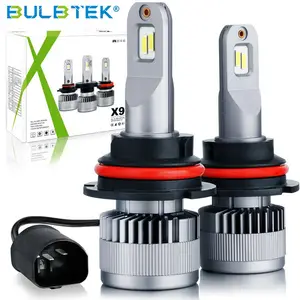 Bombilla led BULBTEK X9 9007 9007, autozone con ventilador decodificador, refrigeración personalizada, iluminación de coche, 9007 bombillas