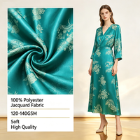 Tissu Jacquard à Prix Usine, 100% Polyester, Poids Moyen, Anti-Plis, Couleur Personnalisée pour Robes et Vêtements Féminins