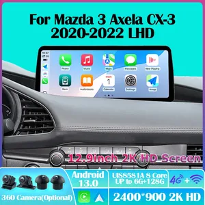 Autoradio da 12,9 Pollici per Mazda 3 Axela CX-3 2020-2022 LHD con CarPlay Wireless, Android <span class=keywords><strong>Auto</strong></span>, GPS, Navigazione, Lettore Multimediale, Controllo Vocale AI, Visione a 360° - Product Image 1