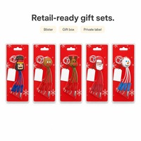Chargeur USB personnalisé en PVC avec motif de dessin animé de Noël, avec porte-clés portable pour téléphone