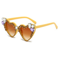 Lunettes de soleil DL GLASSES, forme œil de chat, unisexes, avec strass bleus, verres en acrylique, protection UV400, lunettes de soleil personnalisées OEM