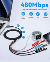 Câble multifonction PD 100W 20W Chargement rapide USB a Type C vers L Type C Câble Turbo 100W Câble USB 4 en 1