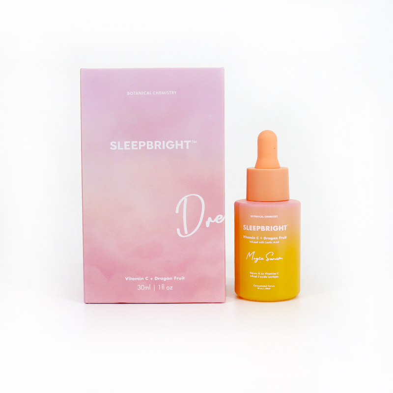 30ml Flat Shoulder Essential Serum Dropper Bottle Frosted Glass With Gift Box Packaging