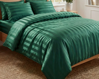 Parure de lit d'hôtel en satin rayé de haute qualité, ensemble de draps doux tissés, plusieurs couleurs disponibles, tailles personnalisées acceptées, vente en gros
